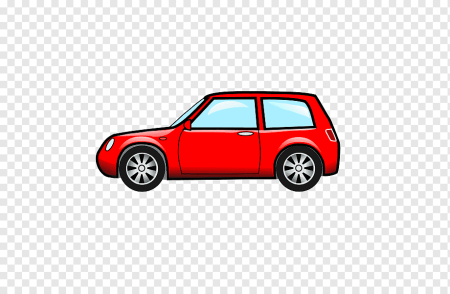 Красный автомобиль нарисованный