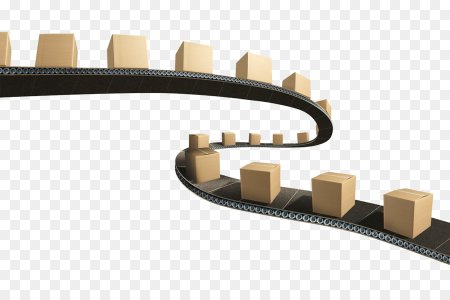 Конвейер на белом фоне