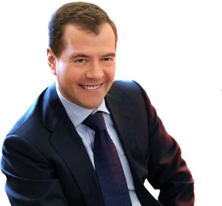 Дмитрий Медведев на белом фоне