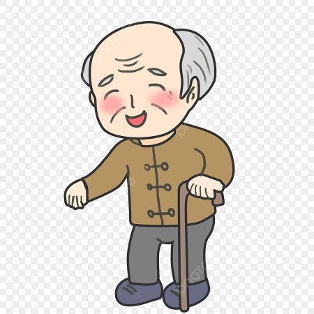 Grandfather for children на белом фоне