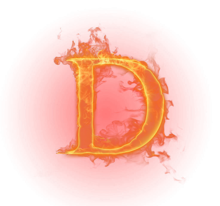 Огненная буква d