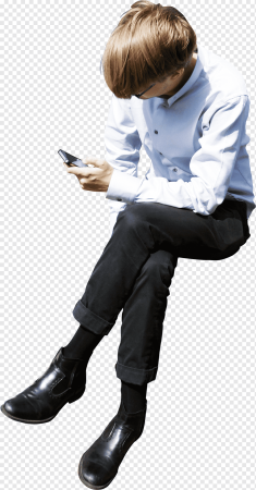 Школьник сидит