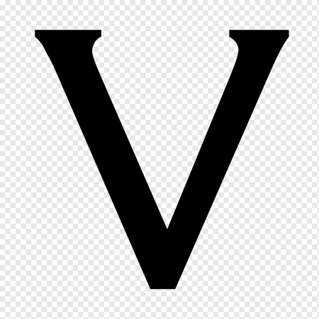 Черная буква v