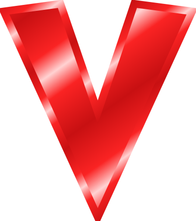 Красная буква v