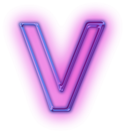 Неоновая буква v