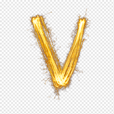 Буква v в золоте