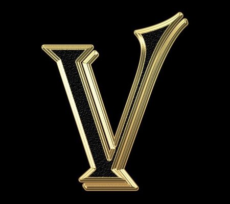 Золотая буква v