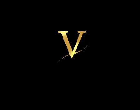 Буква v на черном фоне
