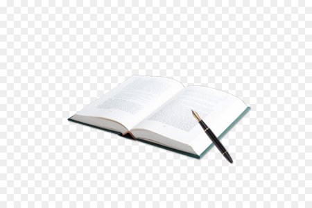 Раскрытая книга с ручкой