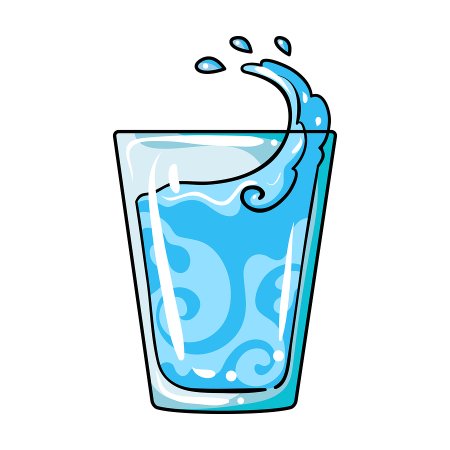 Стакан воды мультяшный