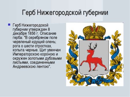 Герб Нижегородской губернии описание