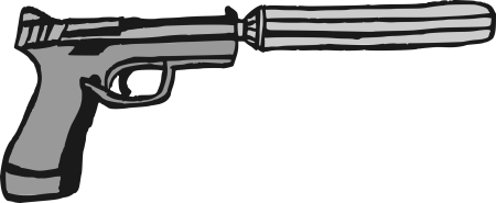 Пистолет эмодзи на белом фоне