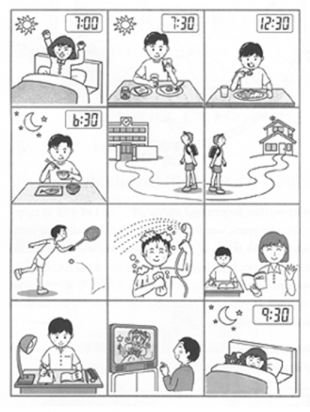 Распорядок дня школьника раскраска