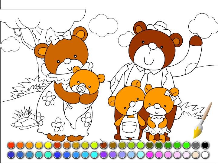 Медведи раскраска игра. Семья медведей раскраска. Семья мишек раскраска. Раскраска семья медведей для детей. Игра раскраска семья медведей.