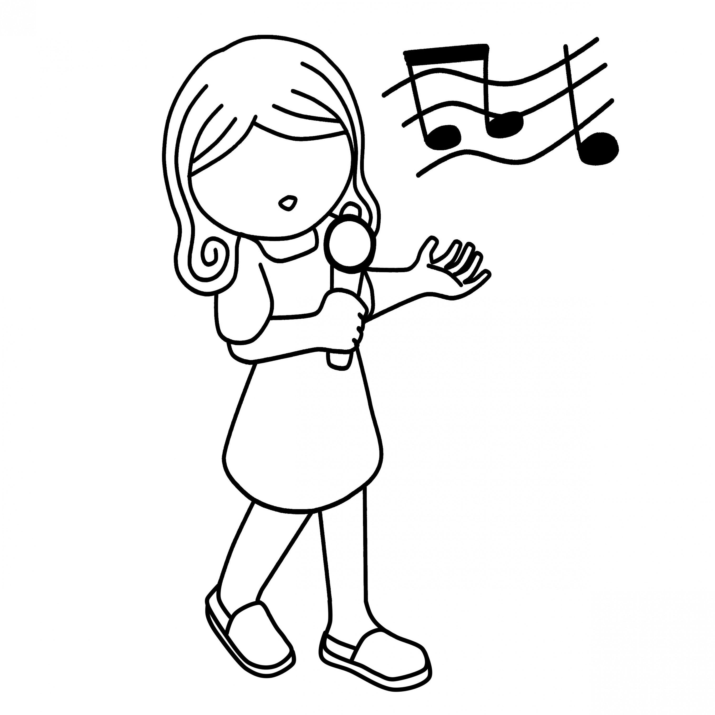 Я умею танцевать песня слушать. Девочка с микрофоном рисунок. Пение раскраска. Раскраска дети поют. Музыкальные рисунки.