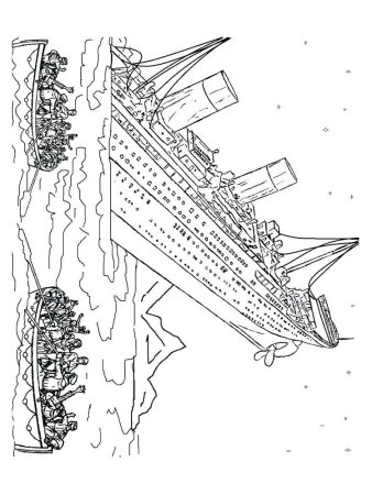 Раскраска корабль Титаник