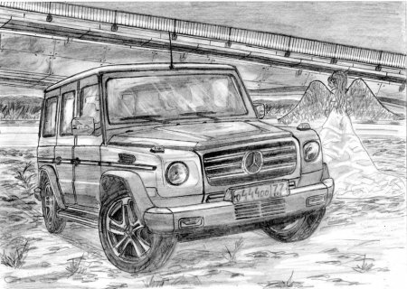 Раскраска Мерседес Гелендваген g63