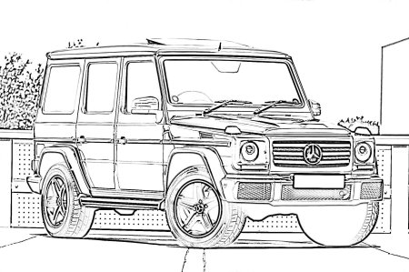 Раскраска Мерседес Гелендваген g63