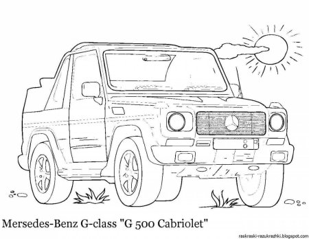 Раскраска Мерседес Гелендваген g63