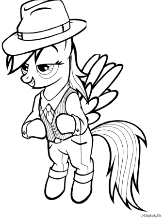 My little Pony раскраска Радуга Дэш