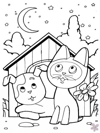 Котенок по имени Гав раскраска