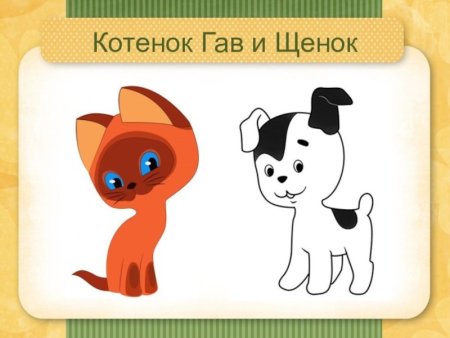 Котенок Гав раскраска для детей