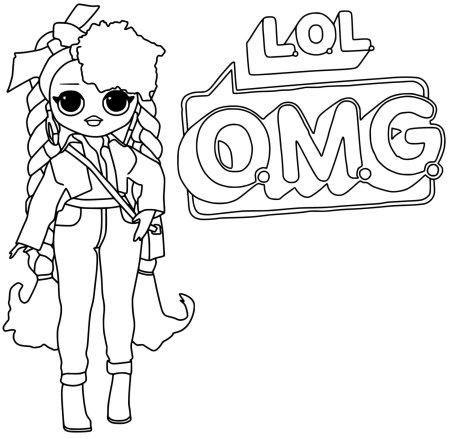 Кукла lol OMG раскраска