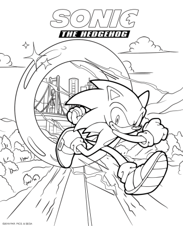 Раскраска Sonic в кино Соника