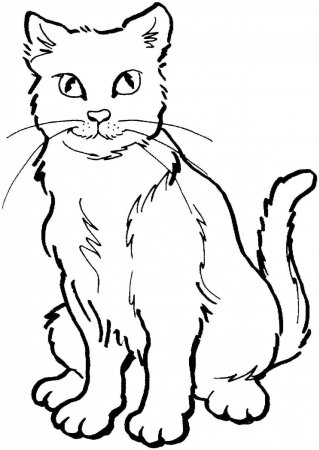 Кошка раскраска для детей