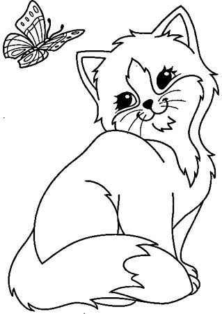 Кошки. Раскраска