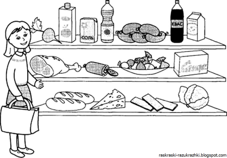 Раскраска продукты питания
