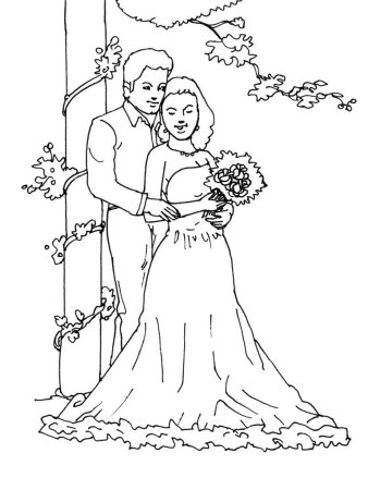 Картинки раскраски свадьба (54 фото)