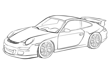 Машинка Порше 911 разукрашка