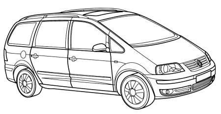 Раскраска Volkswagen Passat b5