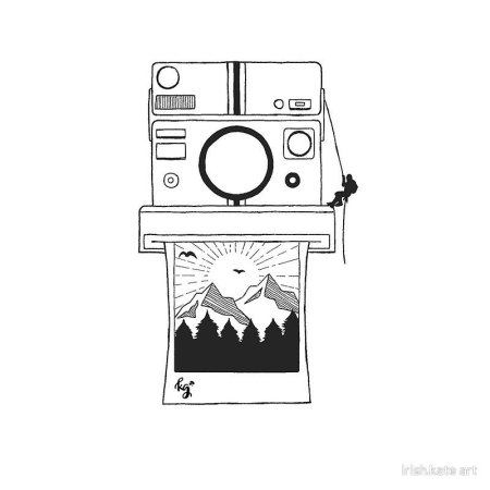 Эскиз фотоаппарата полароид