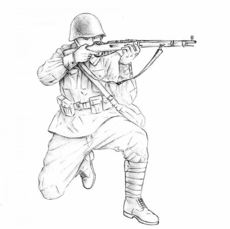 Раскраска военные солдаты