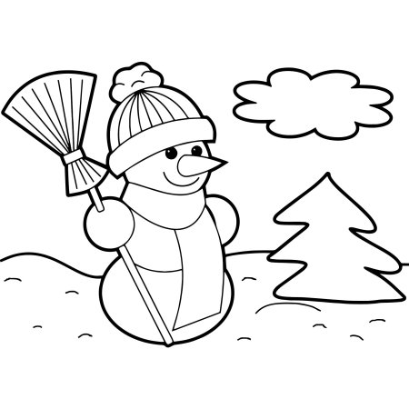 Снеговик раскраска