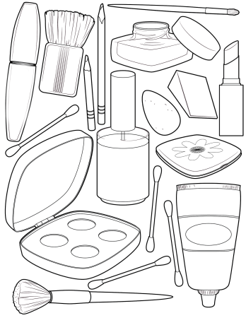 Косметика раскраска для девочек