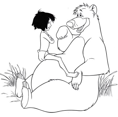 Маугли книга джунглей раскраска