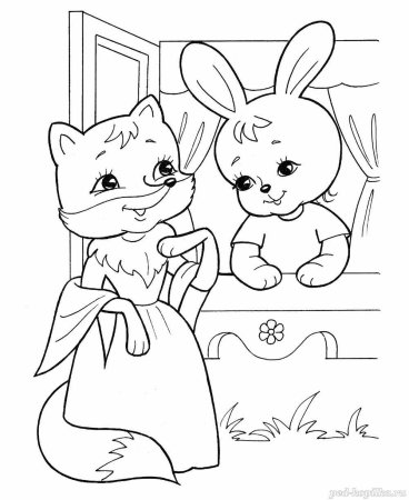 Иллюстрация к сказке Теремок раскраска