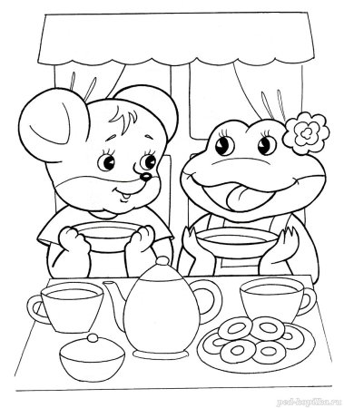 Раскраска домик Теремок для детей 3-4 лет