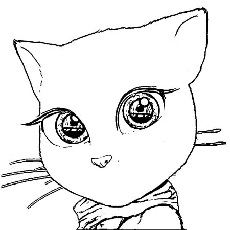 Раскраска кошечка Анджела
