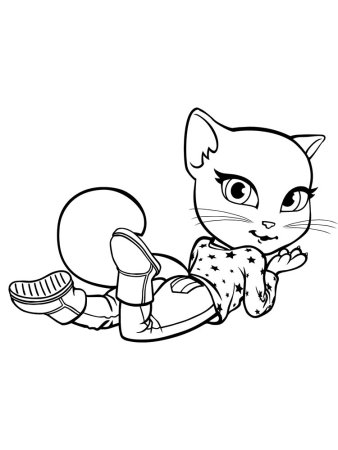 Котик том раскраска