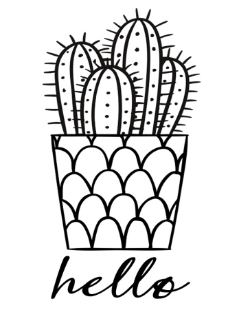 Кактус раскраска