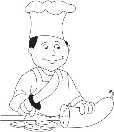 Профессия повар раскраска