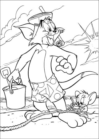 Раскраска для детей Disney Tom Jerry
