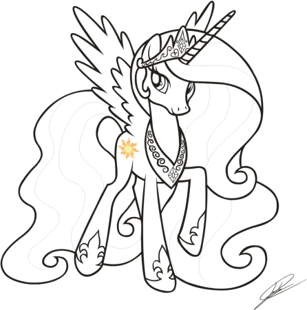 Раскраски my little Pony принцесса Селестия