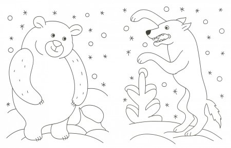 Картинки раскраски зимовье зверей (55 фото)
