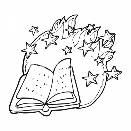 Книга магии раскраска