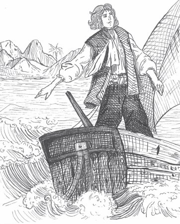 Иллюстрация эпизода из Робинзона Крузо